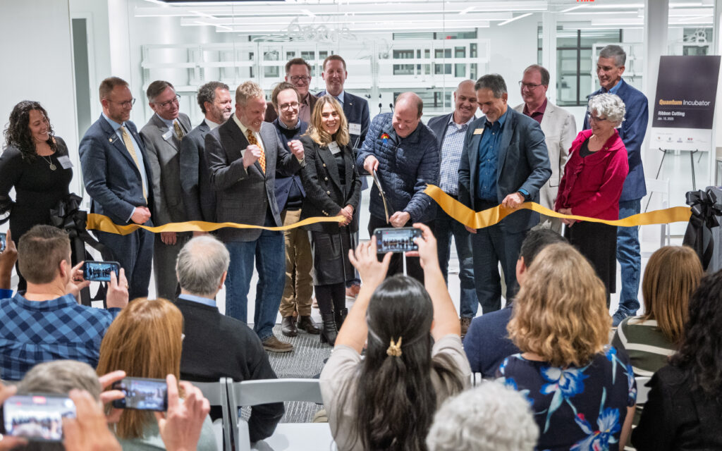 Ribbon-cutting ceremony for Quantum Incubator.