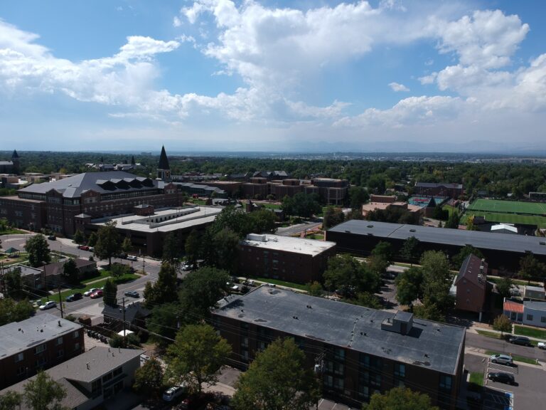 Views from a rooftop overlooking the University of Demver. Source: iStock/Carl Hill.